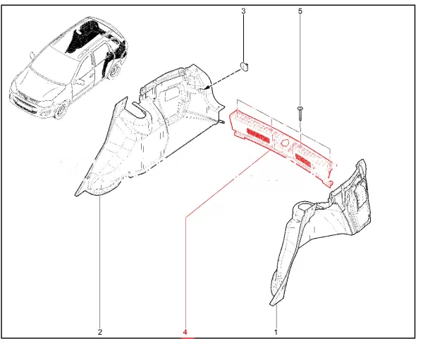 Облицовка поперечины задка для Lada Granta универсал, Kalina универсал