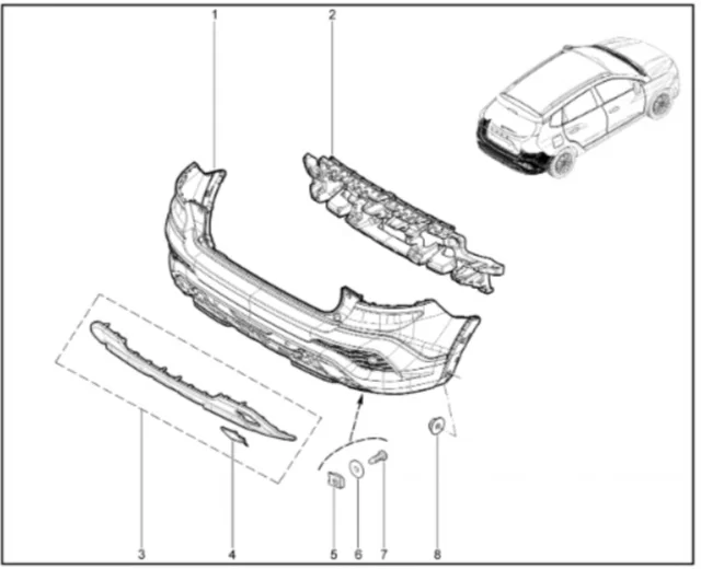 Бампер задний без отверстий под парктроник для Lada Iskra Cross