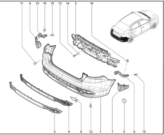 Бампер задний для Lada Iskra