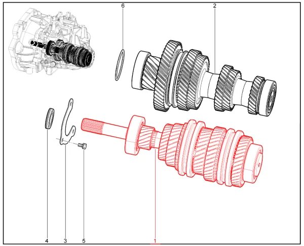 Вал первичный МКП6 для Lada Vesta, Iskra