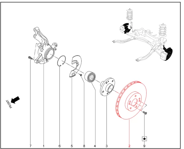 Диск переднего тормоза для XCITE X-Cross 8, Chery Tiggo 8 Pro