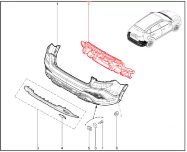 Усилитель бампера заднего для Lada Iskra