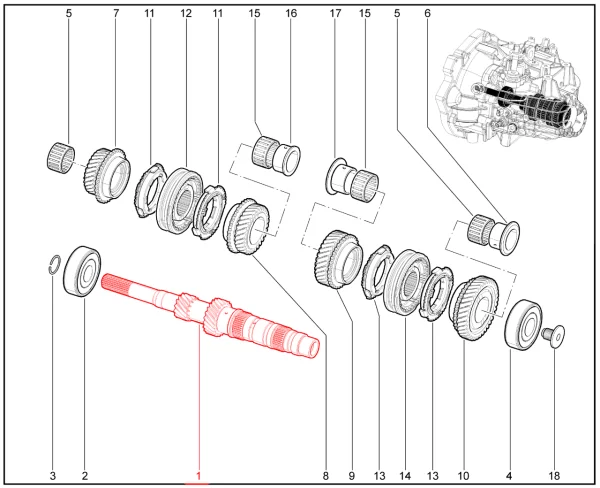 Вал первичный МКП6 для Lada Vesta, Iskra