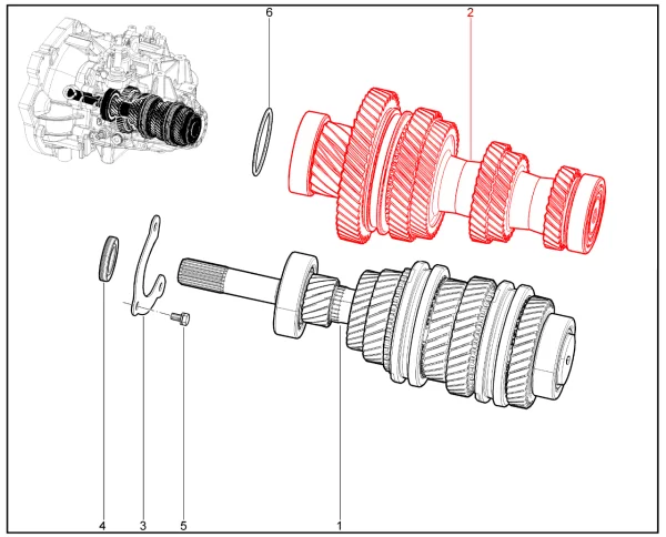 Вал вторичный МКП6 для Lada Vesta, Iskra