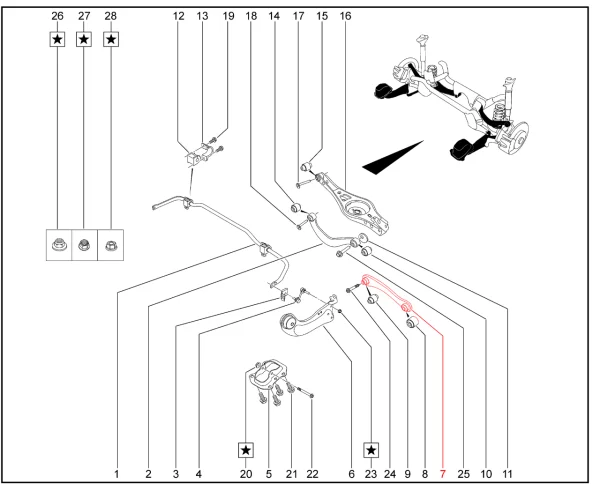 Рычаг задний нижний для XCITE X-Cross 7, Chery Tiggo 7 Pro, XCITE X-Cross 8, Chery Tiggo 8 Pro