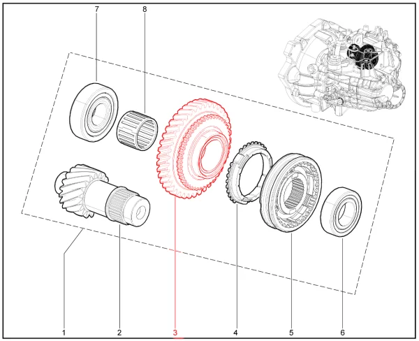 Шестерня заднего хода МКП6 для Lada Vesta, Iskra