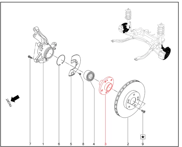 Ступица переднего колеса для XCITE X-Cross 8, Chery Tiggo 8 Pro