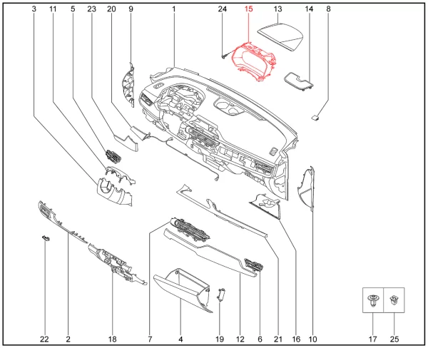 Щиток панели приборов для XCITE X-Cross 7, Chery Tiggo 7 Pro