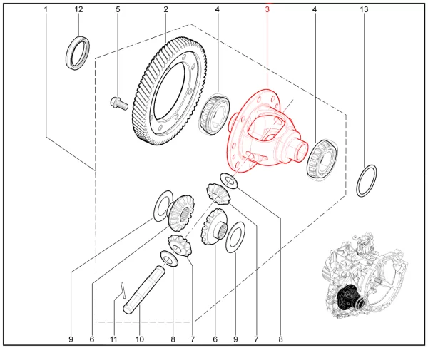Корпус дифференциала МКП6 для Lada Vesta, Iskra