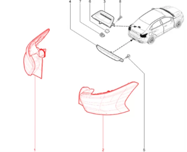 Фонарь задний для Lada Iskra седан