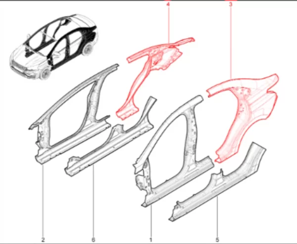 Панель боковины наружная задняя для Lada Iskra