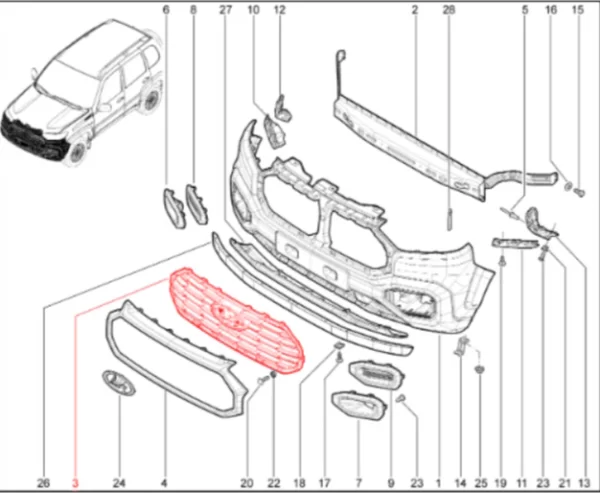 Решетка радиатора для Lada Niva Travel 1.8л