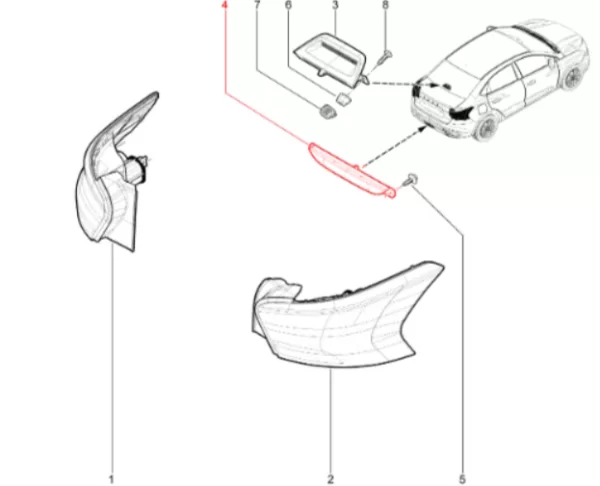 Фонарь противотуманный задний для Lada Iskra