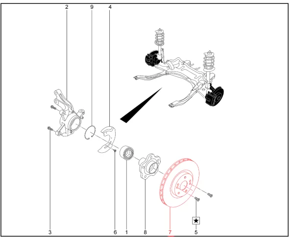 Диск переднего тормоза для XCITE X-Cross 7, Chery Tiggo 7 Pro
