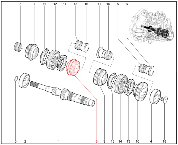 Шестерня 4 передачи МКП6 для Lada Vesta, Iskra