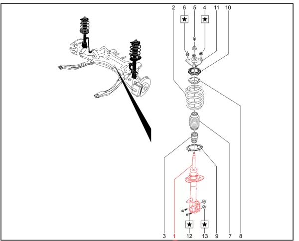 Амортизатор передней подвески XCITE, Chery Tiggo 7 Pro