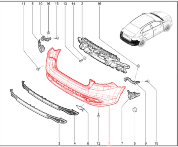 Бампер задний для Lada Iskra