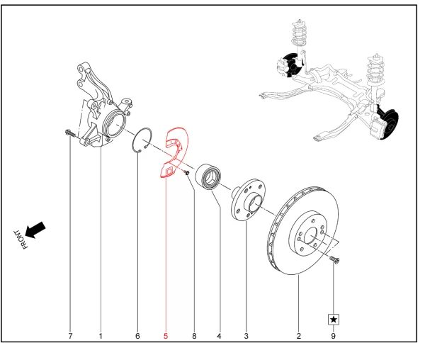 Кожух защитный переднего тормоза для XCITE X-Cross 8, Chery Tiggo 8 Pro