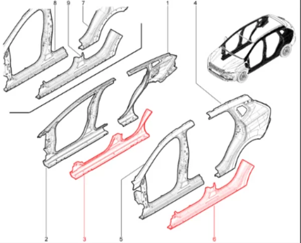 Панель боковины наружная нижняя для Lada Iskra SW