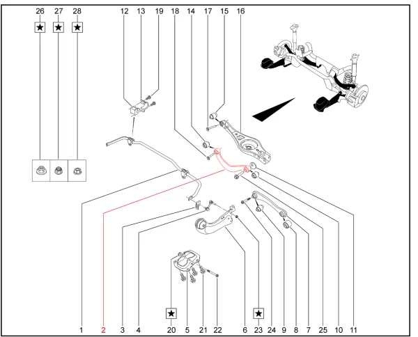 Задний верхний рычаг в сборе для XCITE X-Cross 7, Chery Tiggo 7 Pro, XCITE X-Cross 8, Chery Tiggo 8 Pro