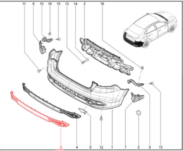 Накладка заднего бампера (без отверстий) для Lada Iskra