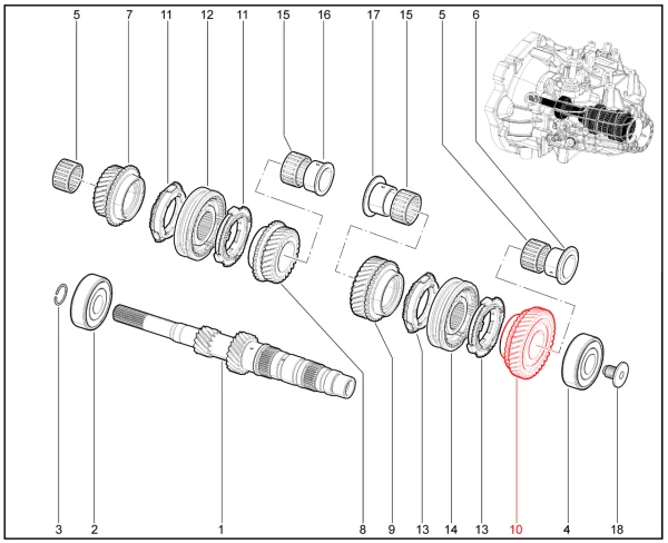 Шестерня 6 передачи МКП6 для Lada Vesta, Iskra