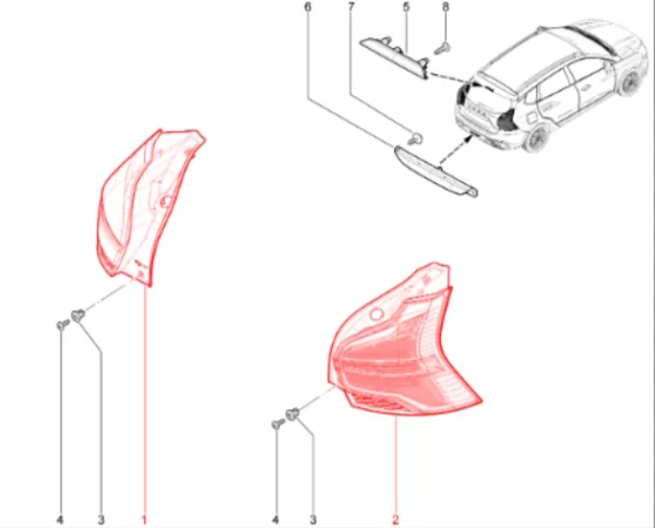 Фонарь задний для Lada Iskra SW, SW Cross