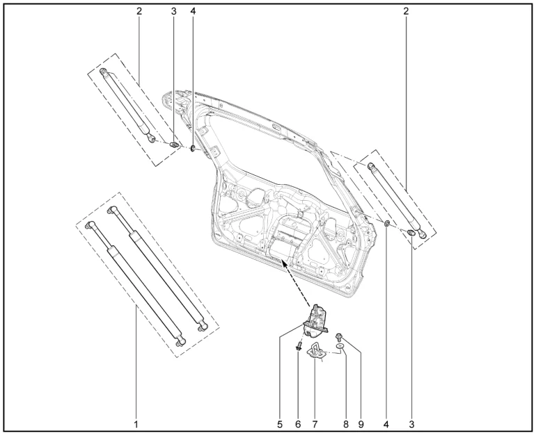 Замок двери задка, упоры (универсал)