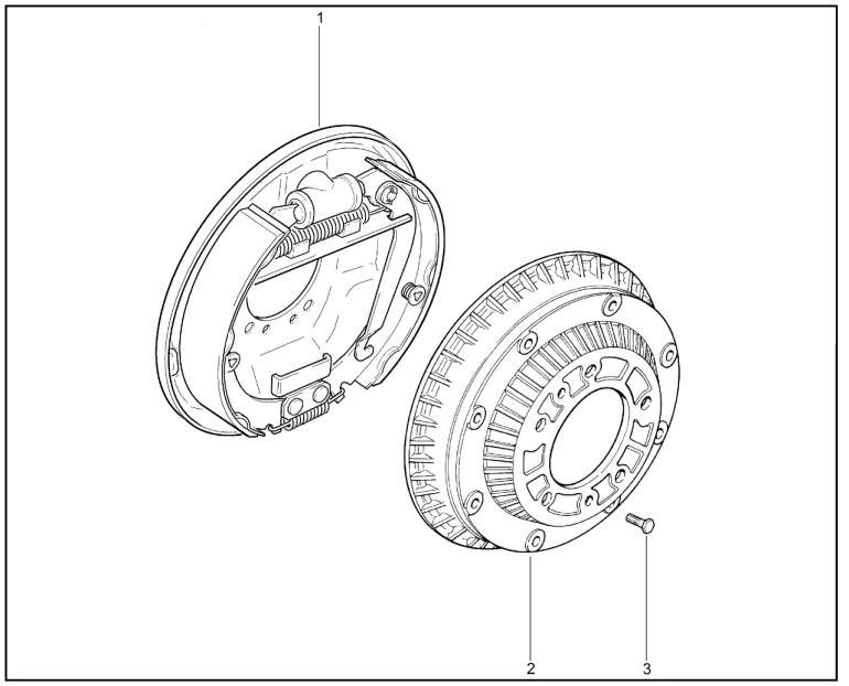 Тормоз задний в сборе