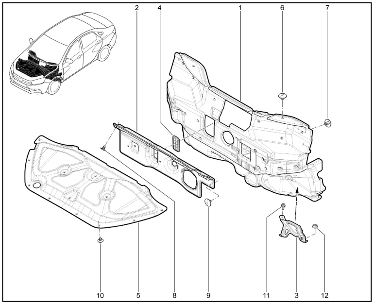 Обивки шумоизоляционные передние