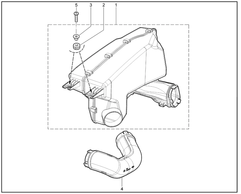 Воздухозаборник, резонатор фильтра воздушного (P3M,P4M,P4P)(с 28.08.2019)