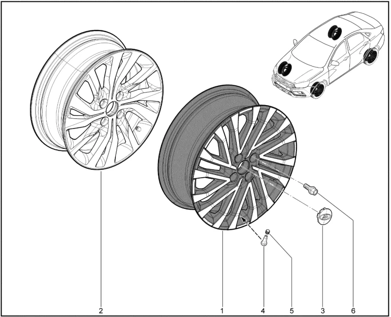 Диск колеса (литой) 17" (AURA)