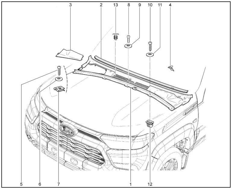 Накладка рамы ветрового окна