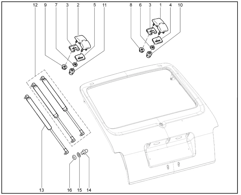 Петли двери задка