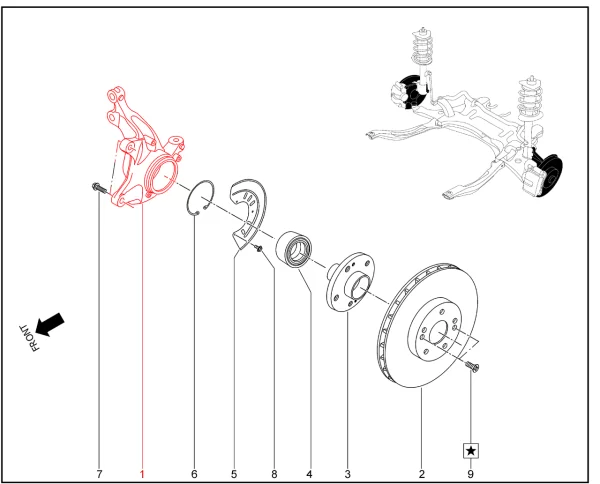 Кулак поворотный (E2, E3) для XCITE X-Cross 8, Chery Tiggo 8 Pro