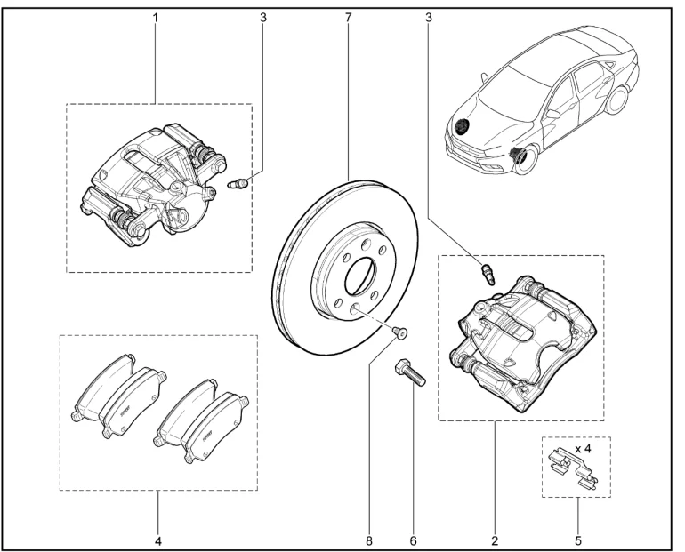 Тормоз передний (до 03.2023)