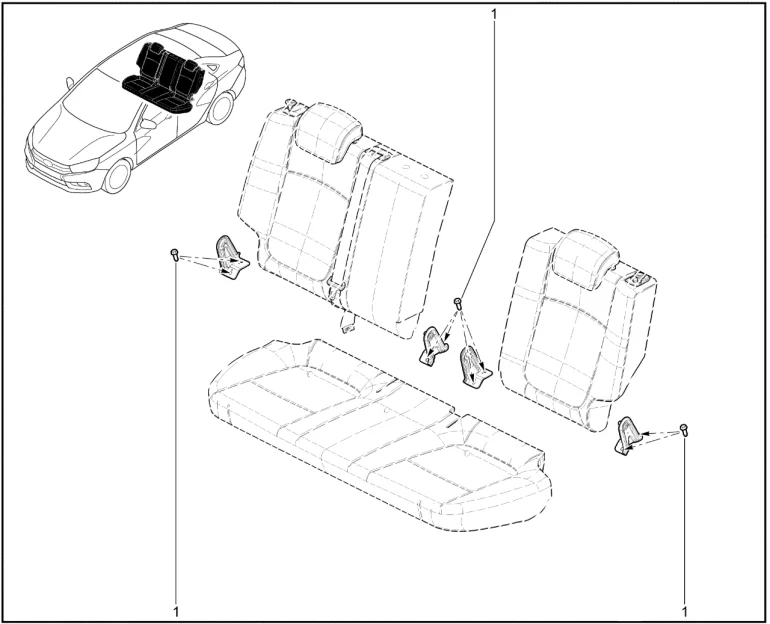 Крепление сидений второго ряда