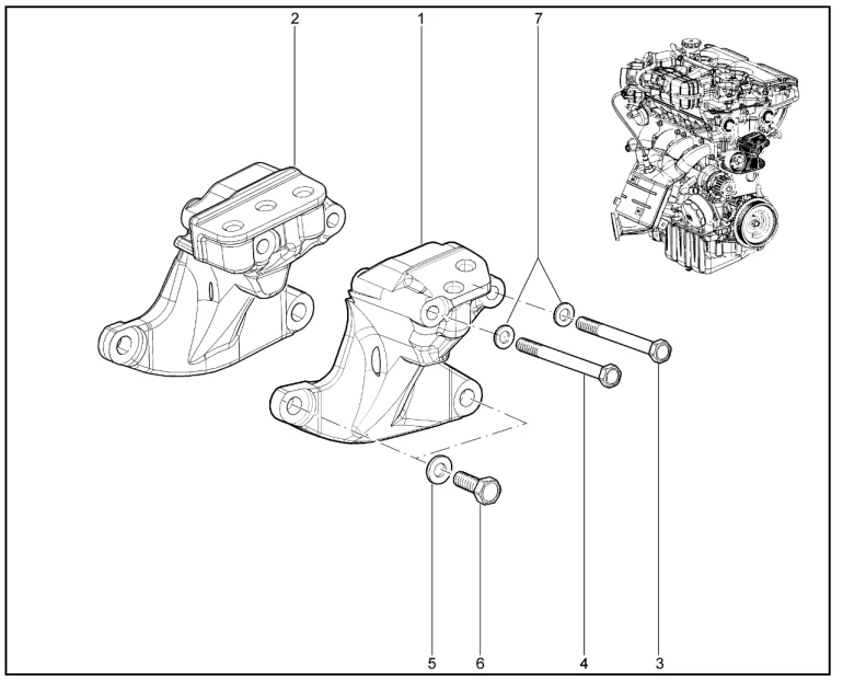 Кронштейн подвески на двигателе (P4M,P4P)