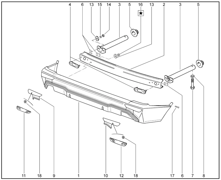 Бампер задний (BRONTO)