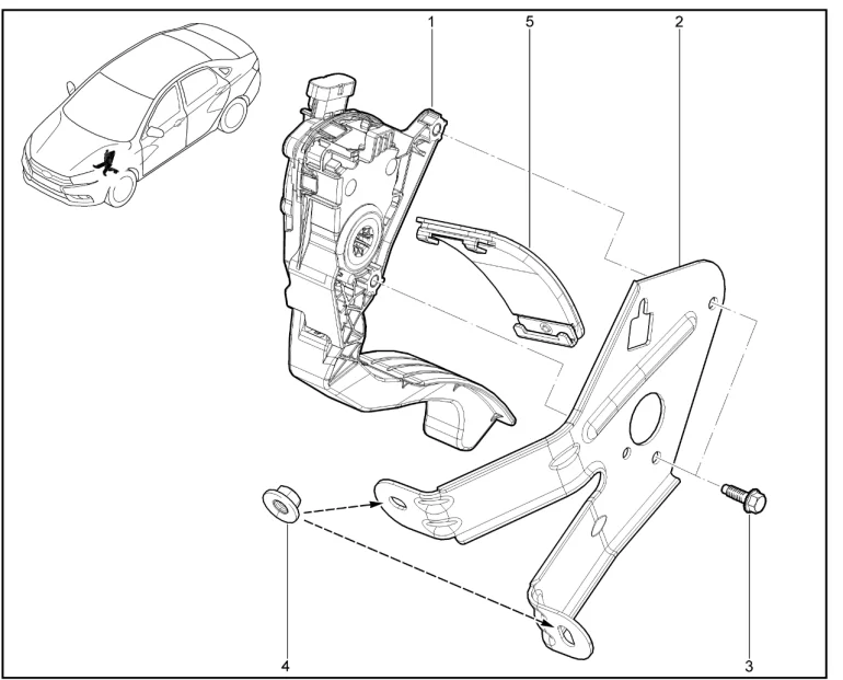 Педаль акселератора (H4M-КПП авт.)