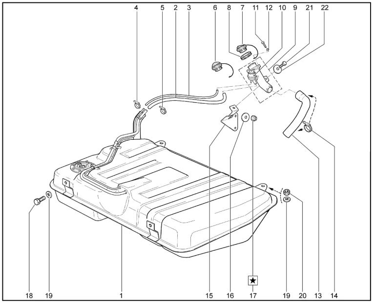 Бак топливный в сборе