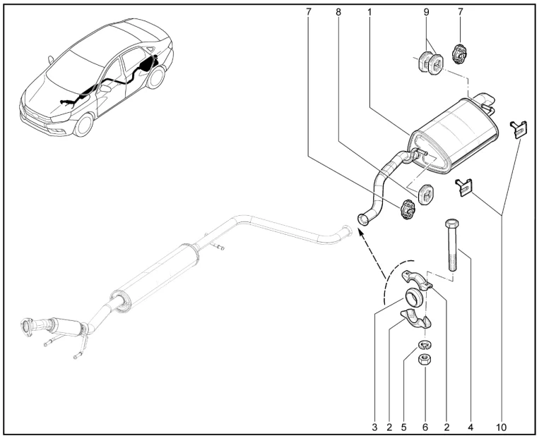 Глушитель основной (FL)