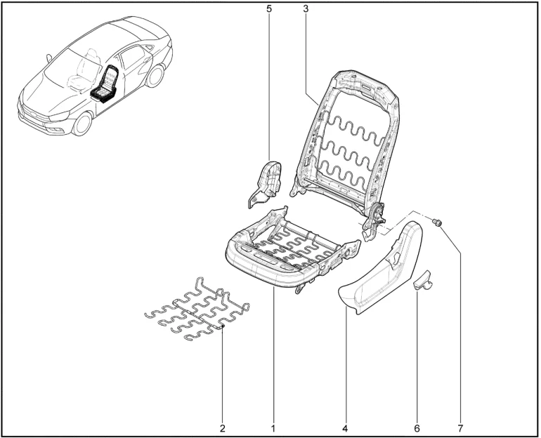 Каркас сиденья водителя (без высотной регулировки)