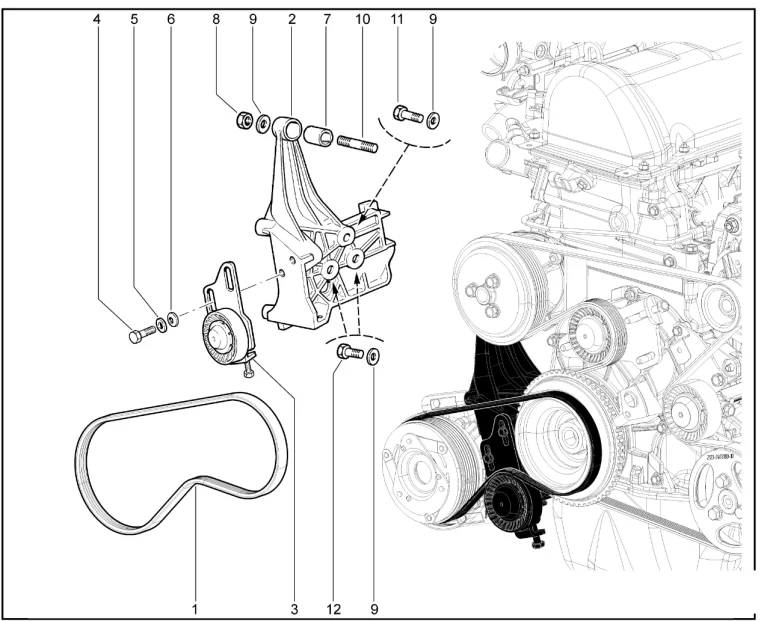 Ремень привода компрессора (дв.1,7л. - P3N)