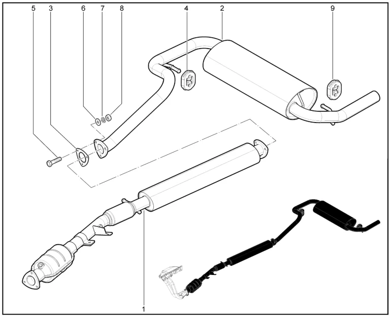 Глушитель дополнительный и основной (Sport)
