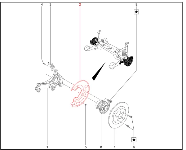 Кожух защитный заднего тормоза для XCITE X-Cross 7, Chery Tiggo 7 Pro