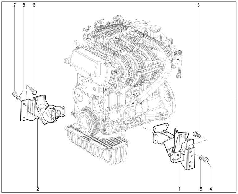 Подвеска двигателя передняя (Sport)