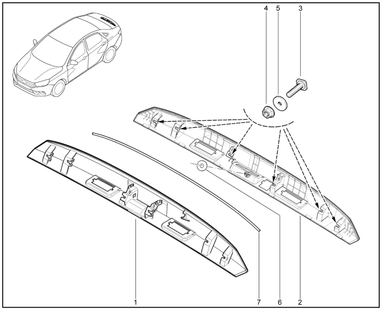 Накладка крышки багажника