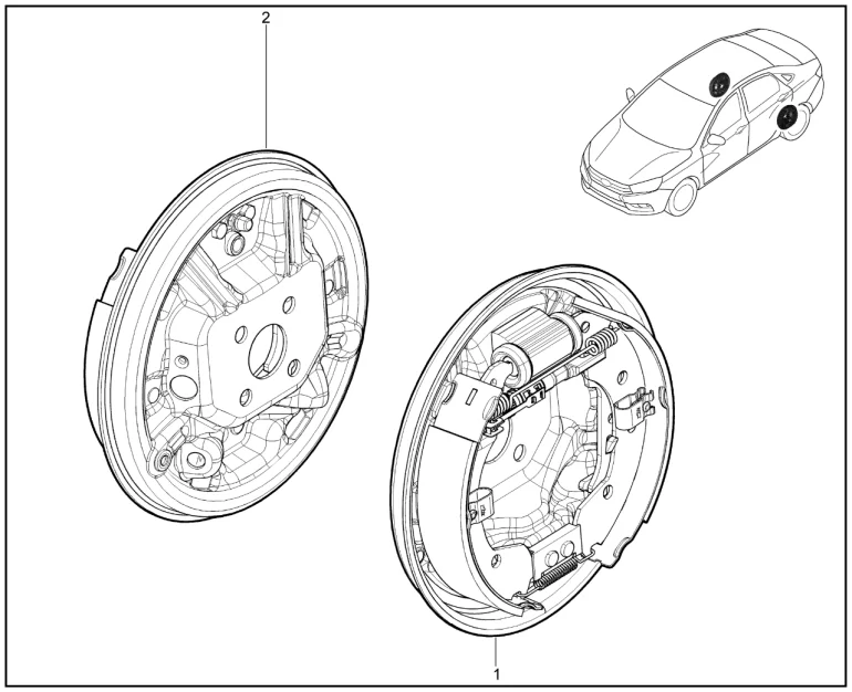 Тормоз задний барабанный (до 11.2023)