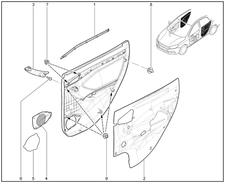 Обивка задних дверей
